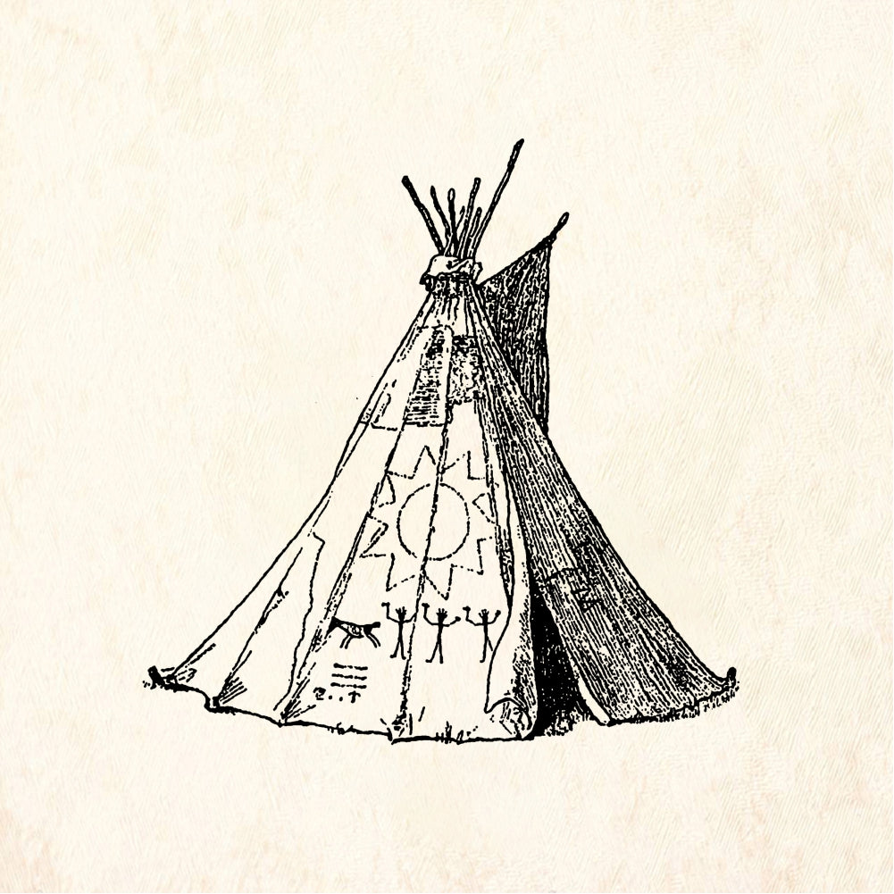 StampaFe Decorated Tipi Sun Design Rubber Art Stamp