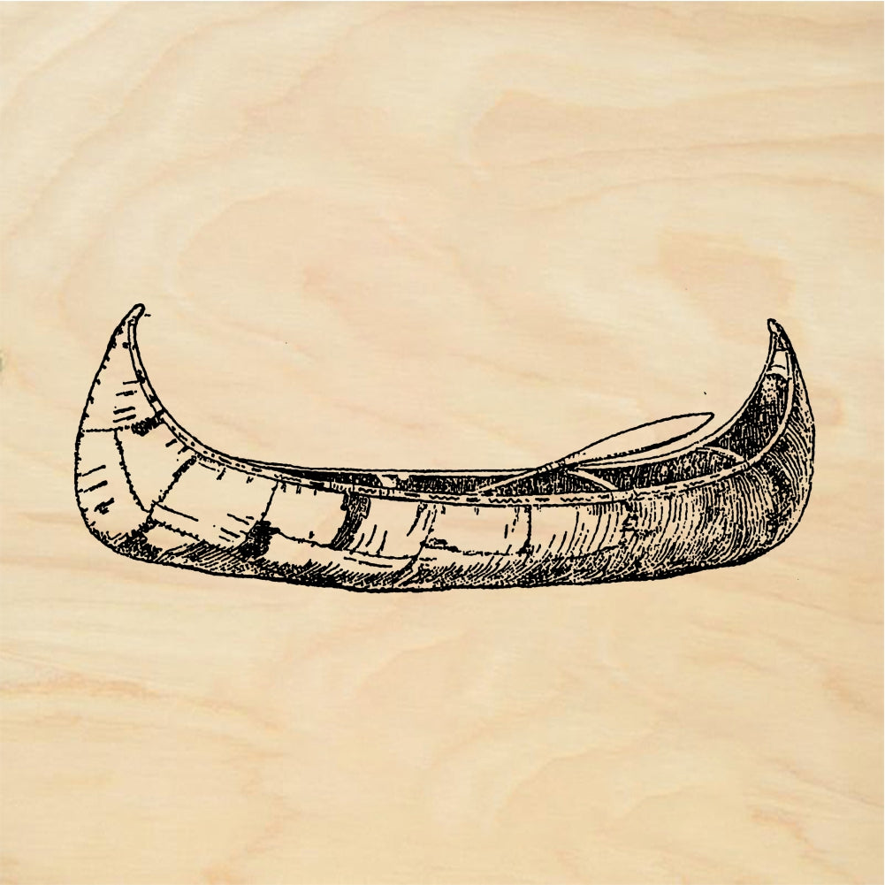 StampaFe Decorated Canoe Side View Rubber Art Stamp