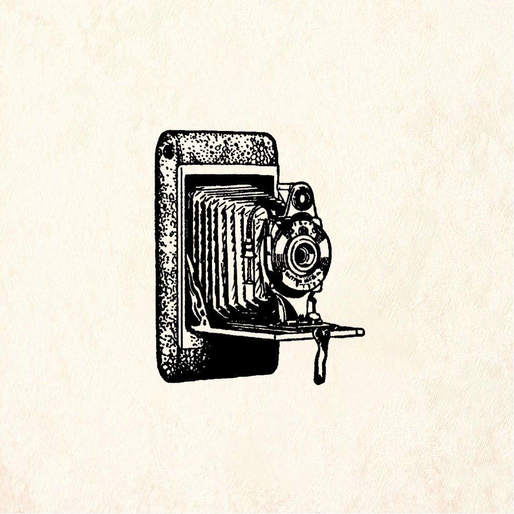 StampaFe Camera, old-fashioned Old Camera - Rubber Stamp 1.5 x 1.75