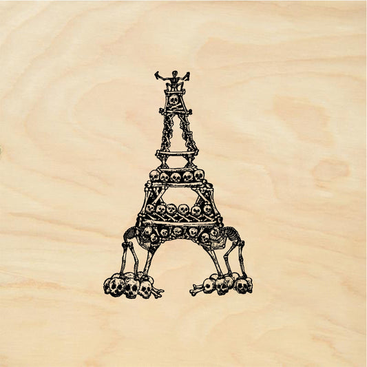 StampaFe Skull Eiffel tower - Rubber Stamp 2 x 3.5
