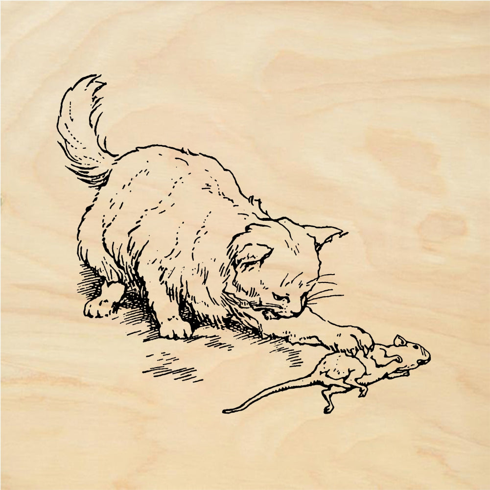 StampaFe Cat & mouse Cat and Mouse - Rubber Stamp 1.25 x 1