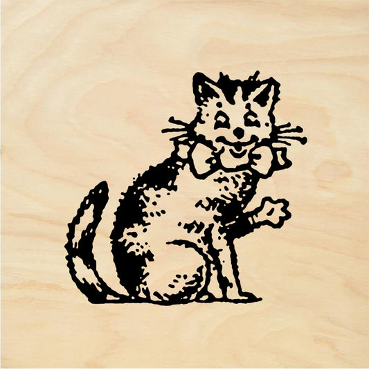 StampaFe Happy cat Puss Cat - Rubber Stamp 1.25 x 1