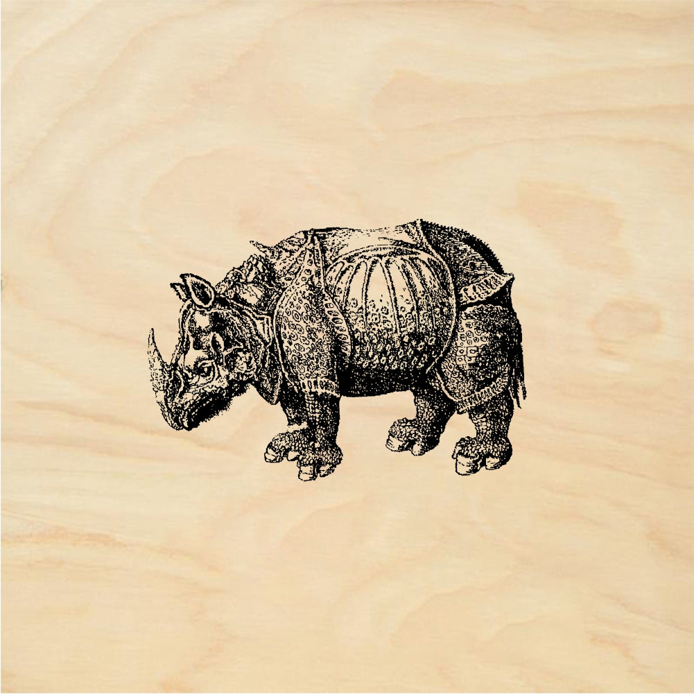 StampaFe Rhino Rhinoceros - Rubber Stamp 3 x 1.75