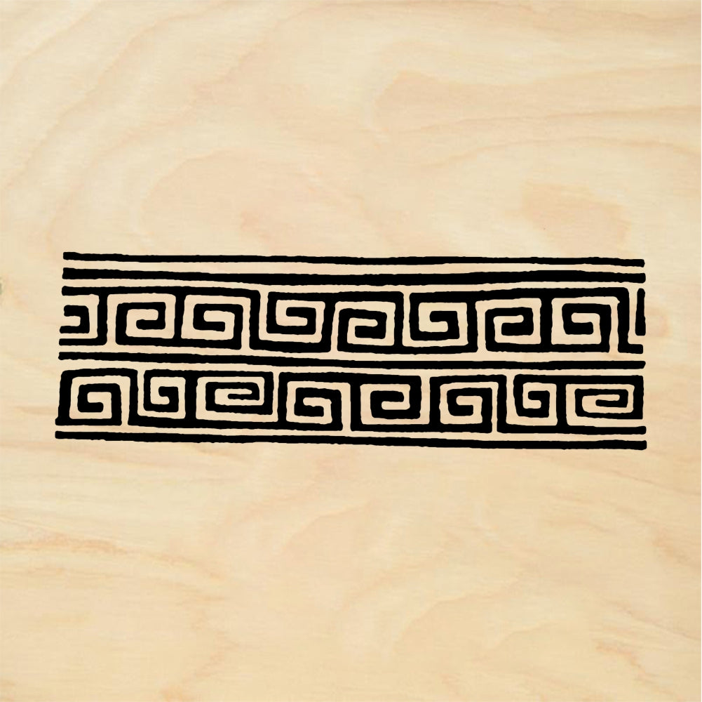 StampaFe Double Greek border Double Greek Key Border - Rubber Stamp 2.75 x 0.75