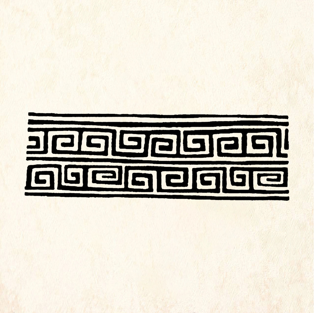 StampaFe Double Greek border Double Greek Key Border - Rubber Stamp 2.75 x 0.75