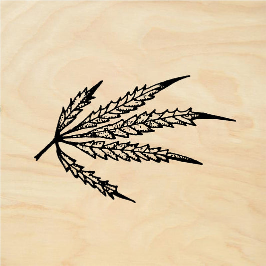 StampaFe Hemp leaf - Rubber Stamp 1.5 x 1.75