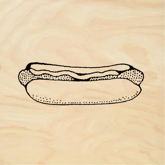 StampaFe Weenie Hot Dog - Rubber Stamp 1.5 x 0.25