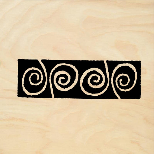 StampaFe Four-curl border - Rubber Stamp 1.5 x 0.75