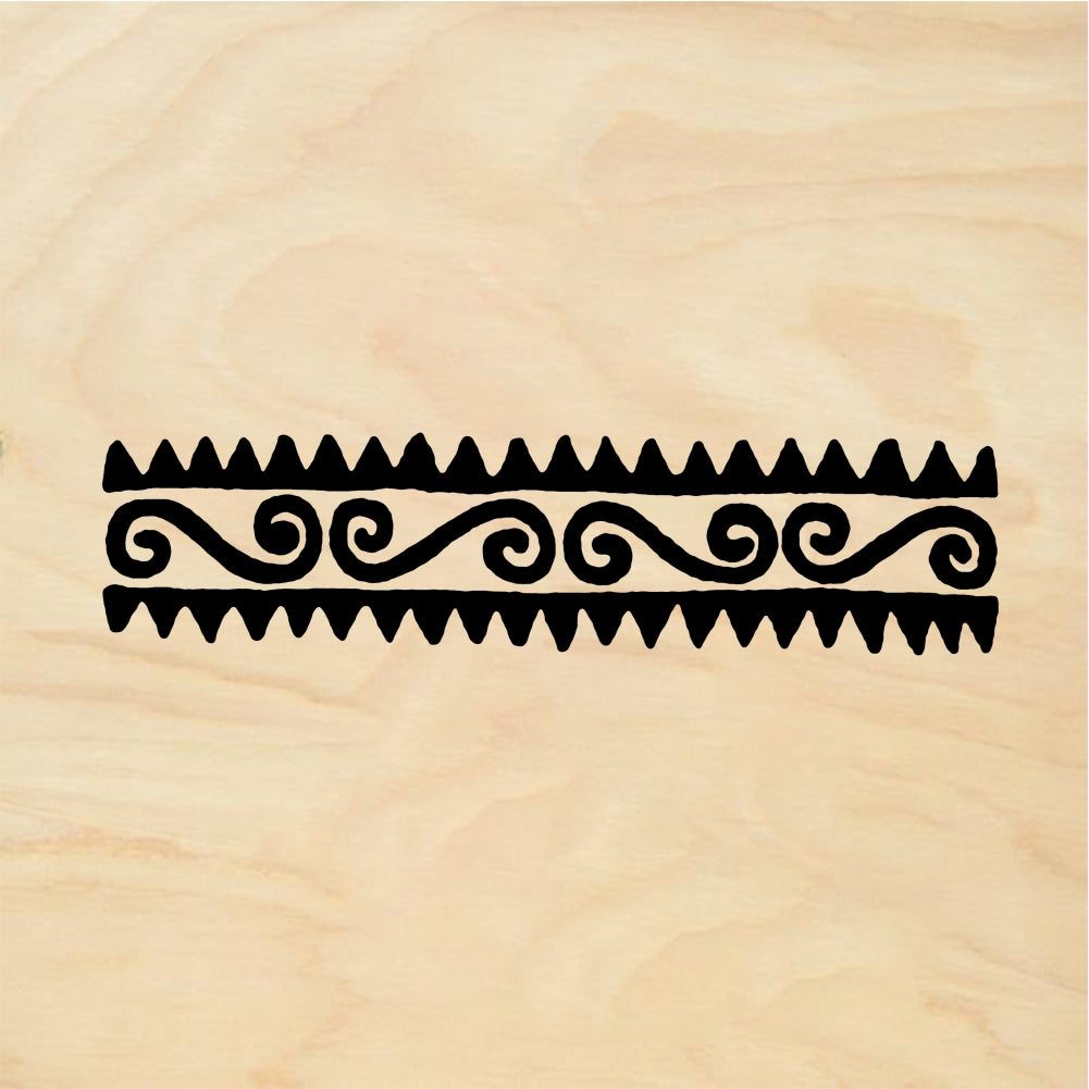 StampaFe Blue worm border - Rubber Stamp 2.75 x 0.5