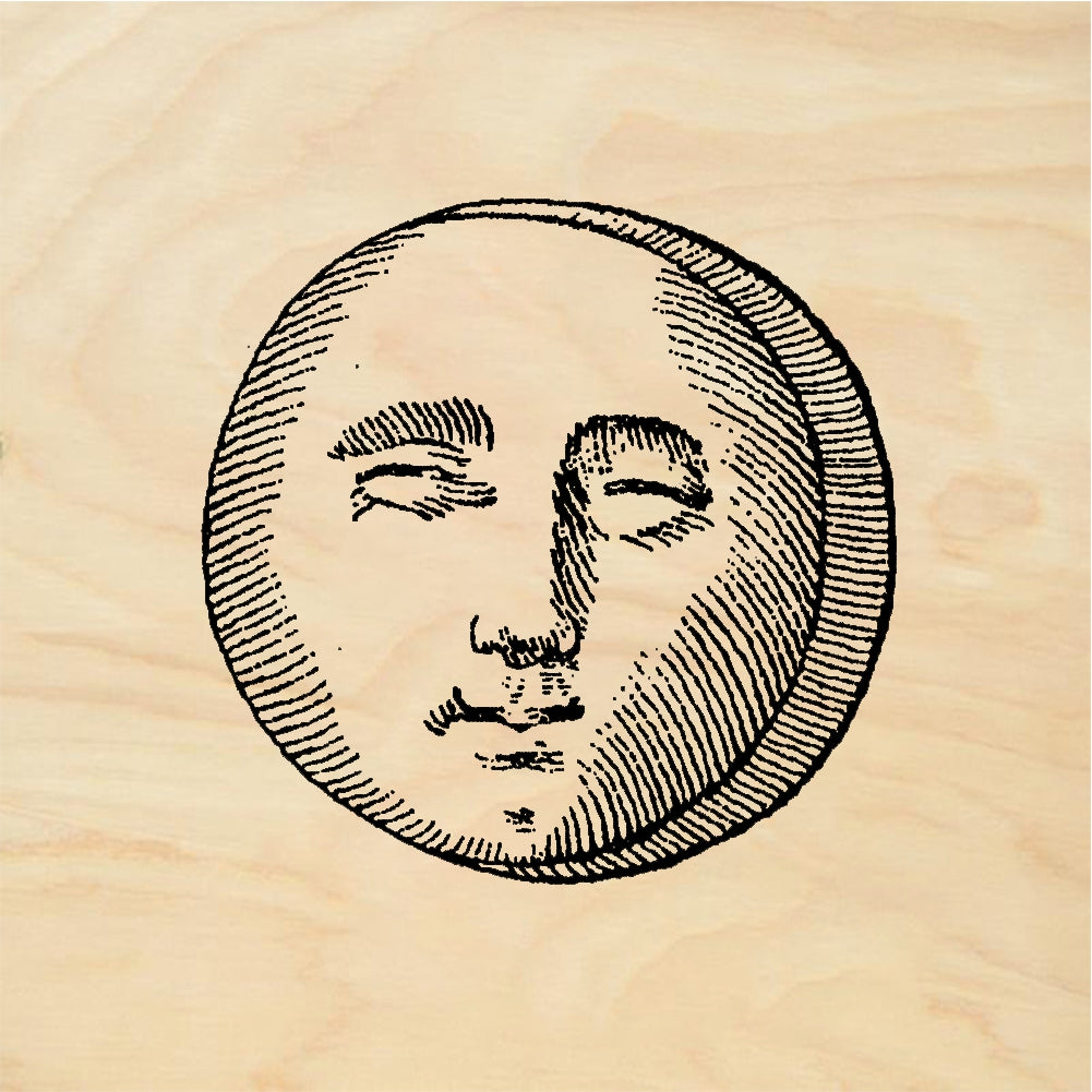 StampaFe Round moon face - Rubber Stamp 0.75 x 1