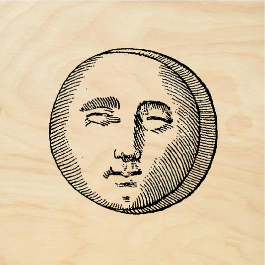StampaFe Round moon face - Rubber Stamp 0.75 x 1