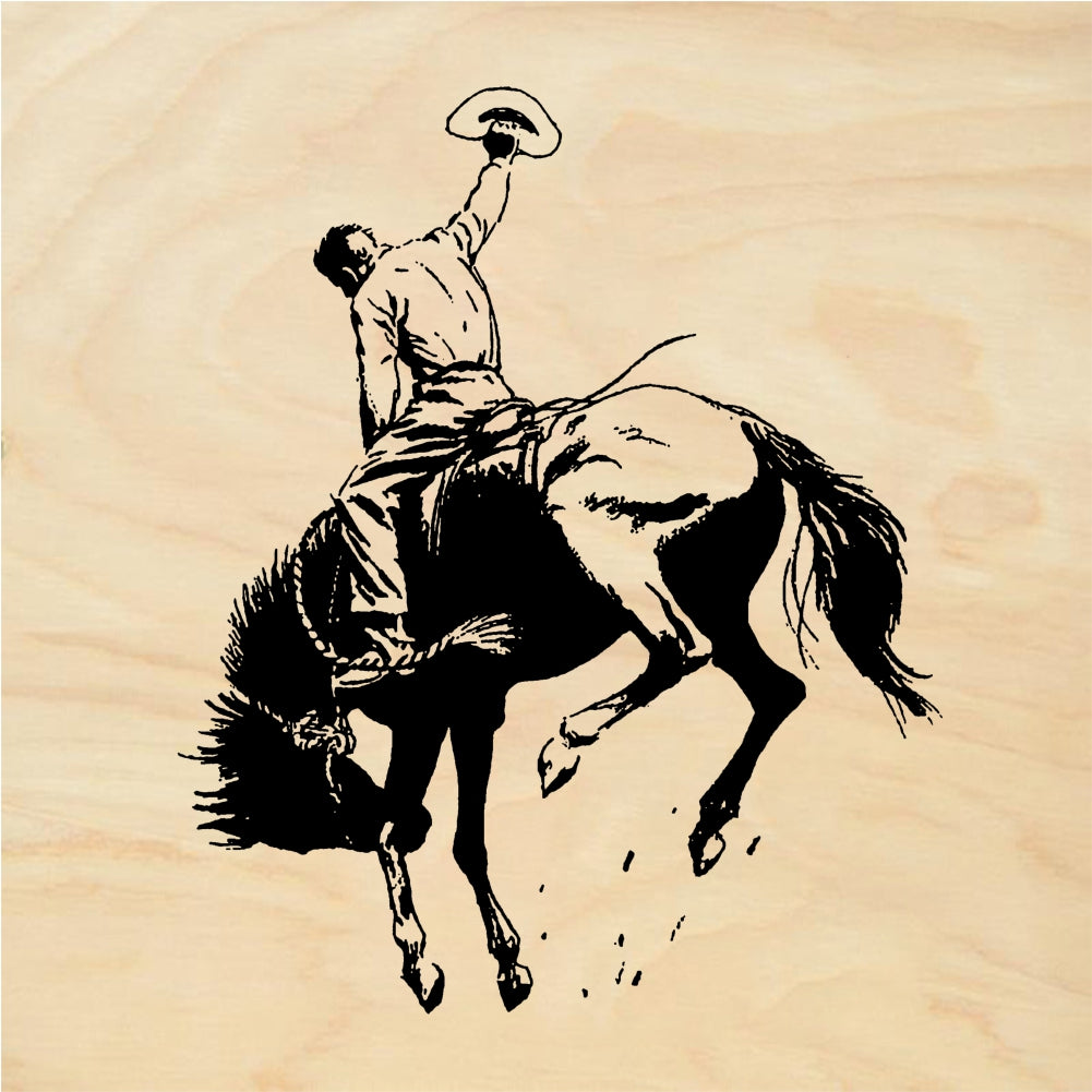 StampaFe Bucking bronco, back - Rubber Stamp 2 x 2