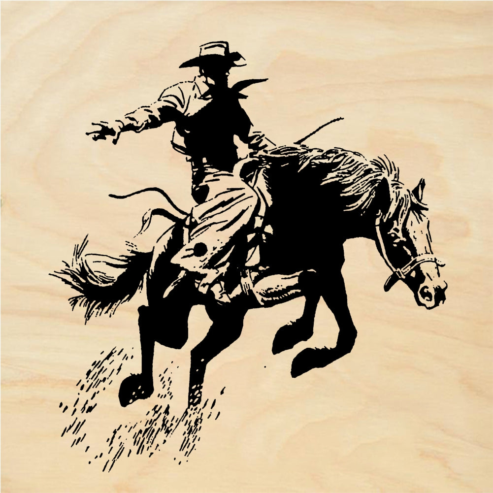 StampaFe Bucking bronco, front - Rubber Stamp 2 x 1.75