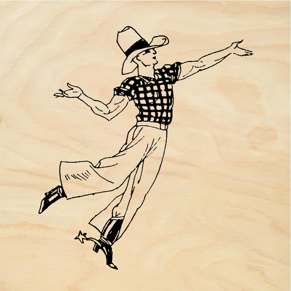 StampaFe Dancing cowboy - Rubber Stamp 1.75 x 1.75