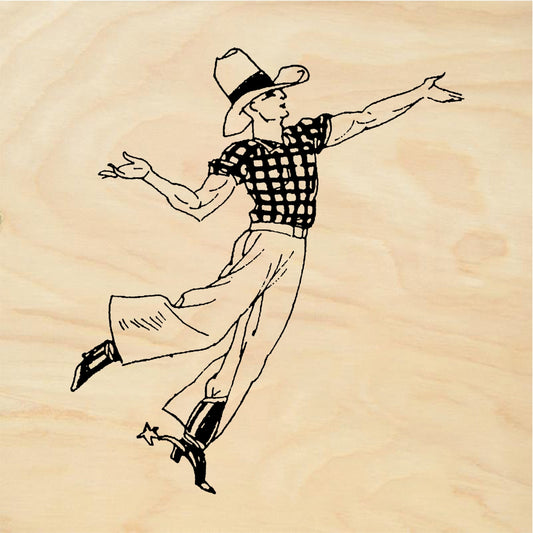 StampaFe Dancing cowboy - Rubber Stamp 1.75 x 1.75