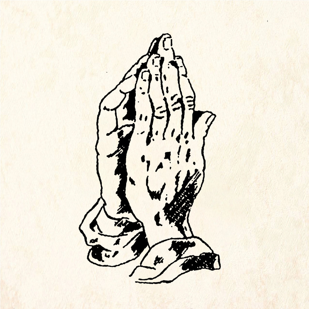 StampaFe Praying Hands Folded Hands - Rubber Stamp
