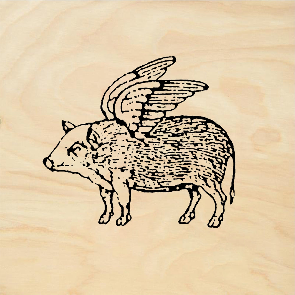 StampaFe Flying pig - Rubber Stamp 1.5 x 1