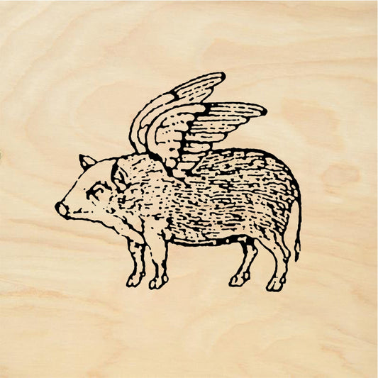 StampaFe Flying pig - Rubber Stamp 1.5 x 1