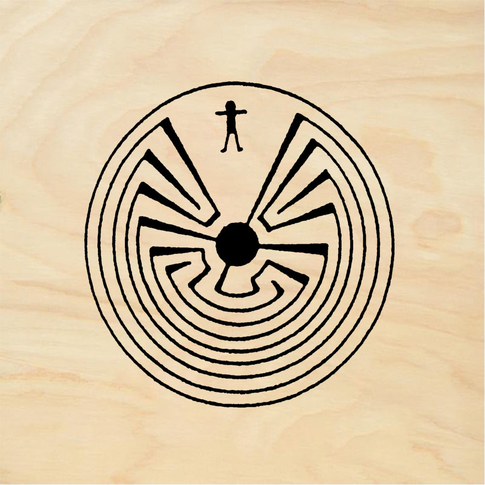 StampaFe Man in the Maze Circular Symbol Rubber Art Stamp