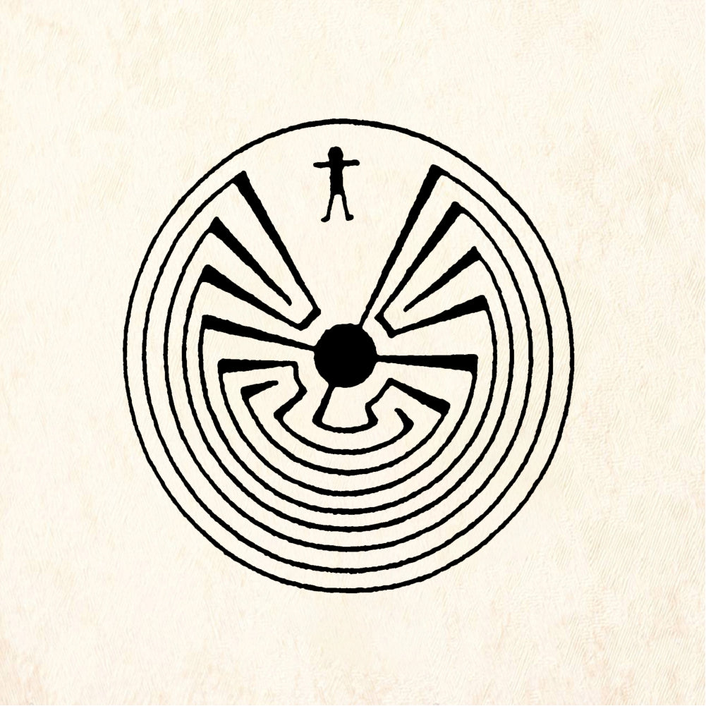 StampaFe Man in the Maze Circular Symbol Rubber Art Stamp