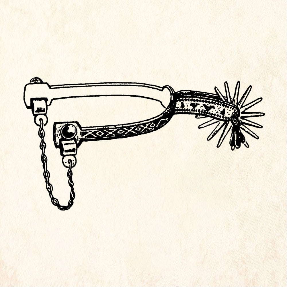 StampaFe Spur #1 Western Riding Spur Rubber Art Stamp