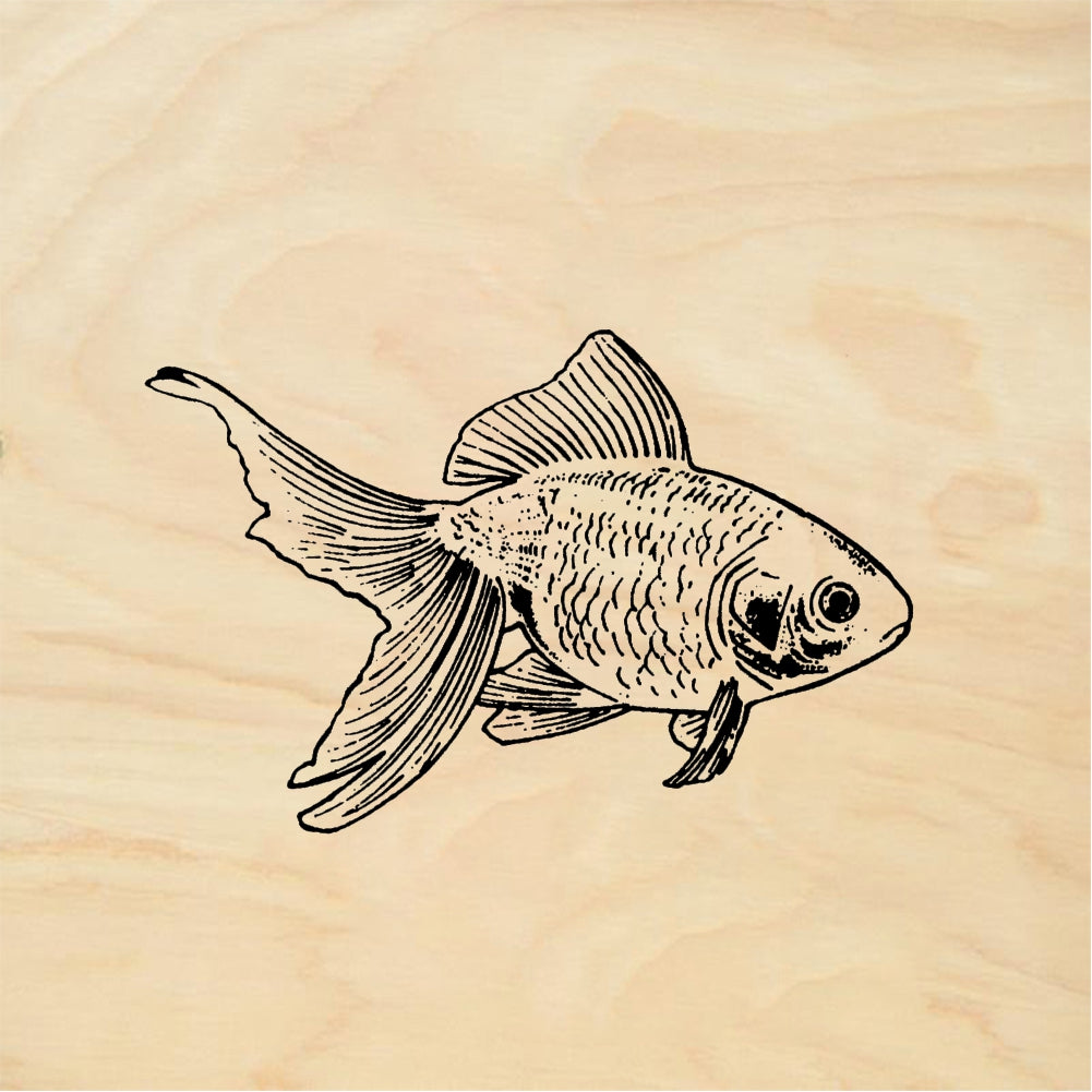 StampaFe Fantail goldfish - Rubber Stamp 1.5 x 1.25
