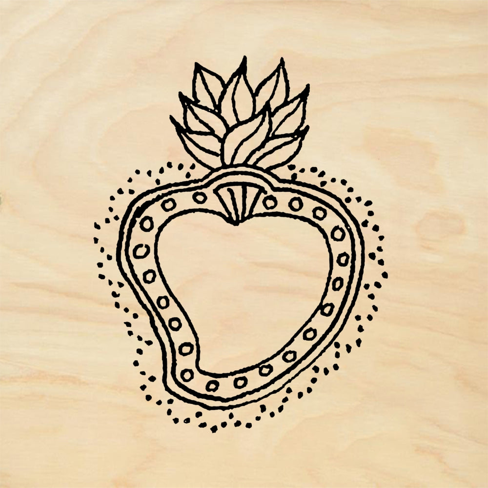 StampaFe Lacy Sacred Heart Ornate Sacred Heart - Rubber Stamp 1.25 x 1.25