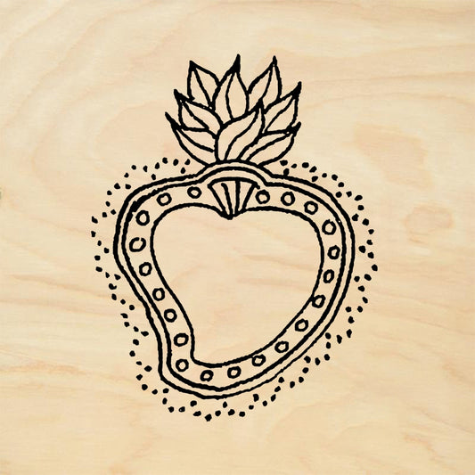 StampaFe Lacy Sacred Heart Ornate Sacred Heart - Rubber Stamp 1.25 x 1.25