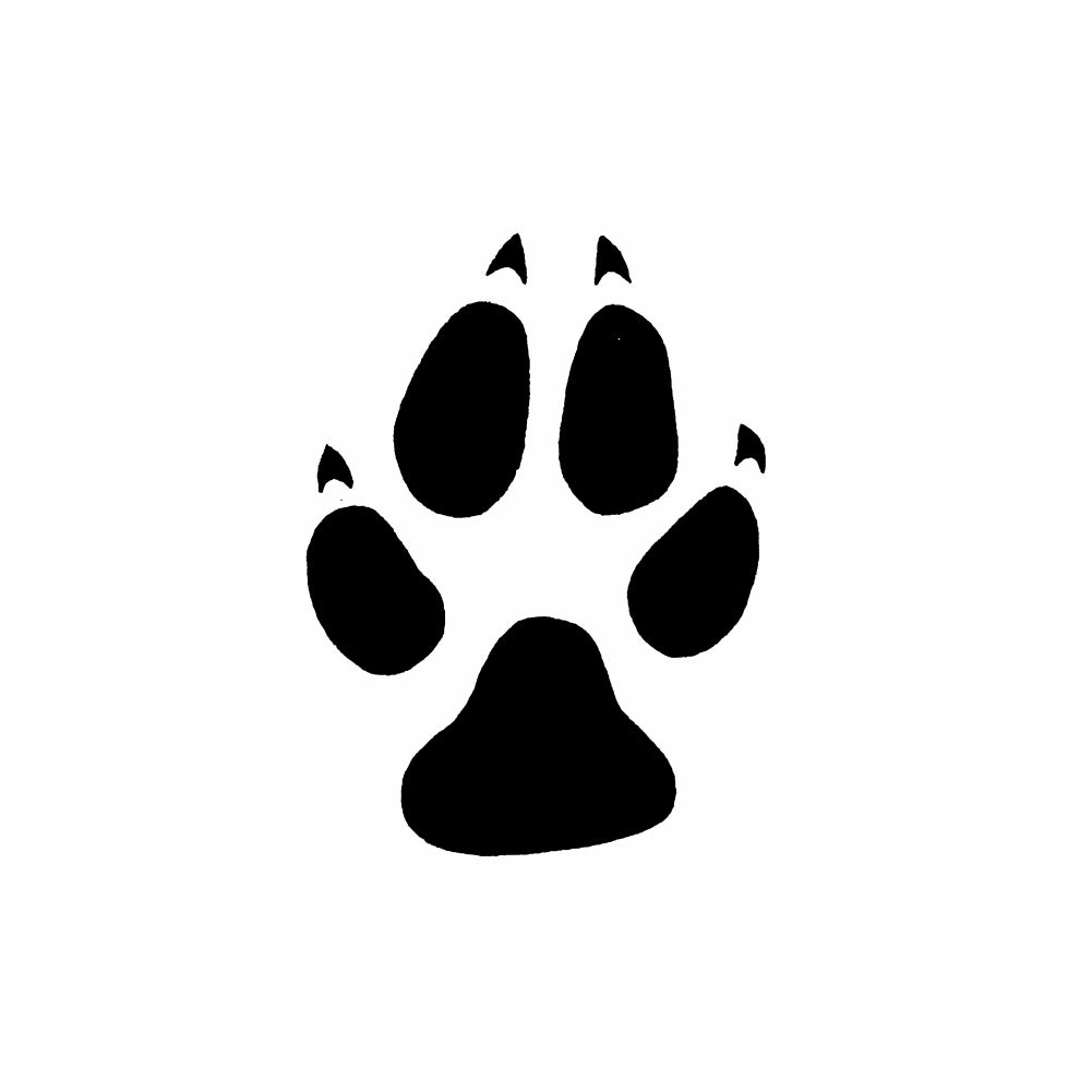 StampaFe Dog paw print, med. Medium Dog Paw - Rubber Stamp 1.25 x 1