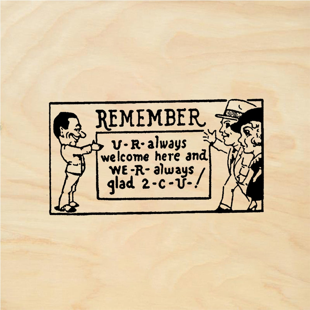 StampaFe REMEMBER Welcome - Rubber Stamp 1.75 x 1.75
