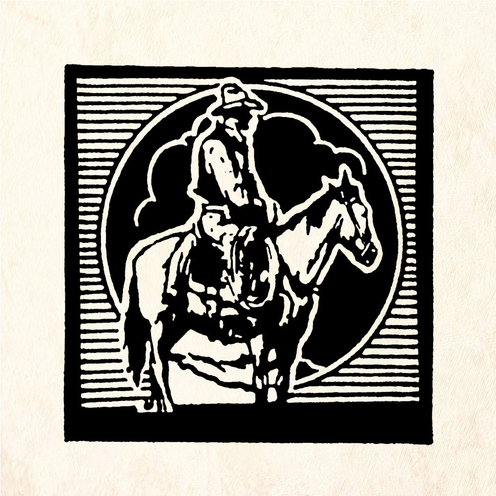 StampaFe Cowboy Square Framed Western Rider Rubber Art Stamp