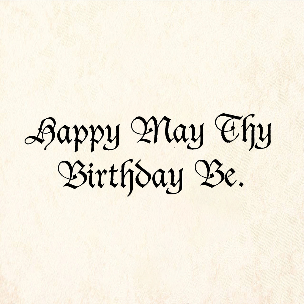 StampaFe Happy May Thy Birthday Be - Rubber Stamp 1.25 x 0.5