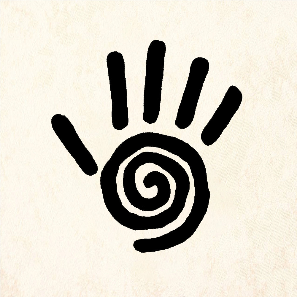 StampaFe Swirl hand, lg. Large Swirl Hand - Rubber Stamp 1.75 x 1.75