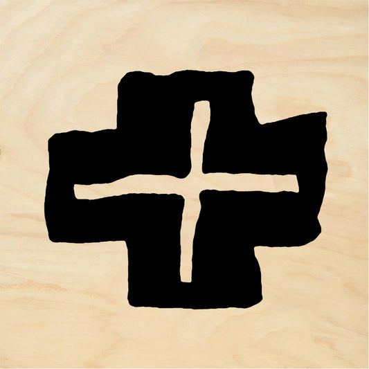 StampaFe Dark Plus Bold Plus Cross Petroglyph - Rubber Stamp 1.75 x 1.5