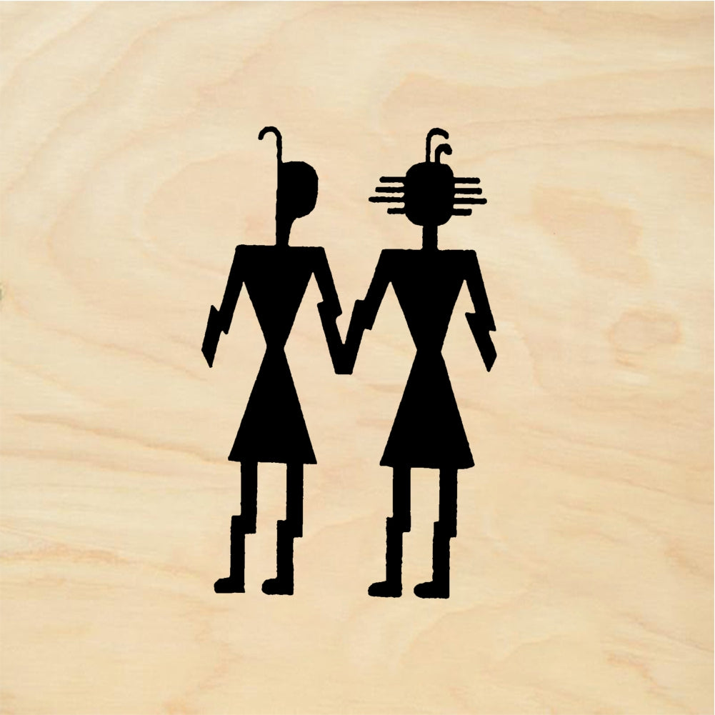 StampaFe Zia Couple Stylized Figures Rubber Art Stamp
