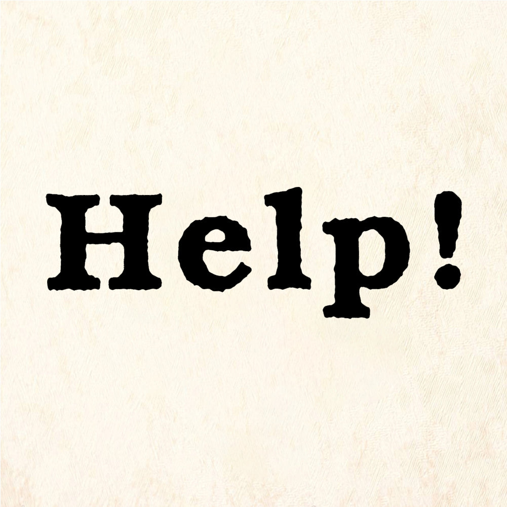 StampaFe Help! Bold Text - Rubber Stamp 1.25 x 0.75