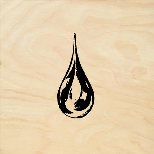 StampaFe Drop, med. Medium Water Drop - Rubber Stamp 1 x 1