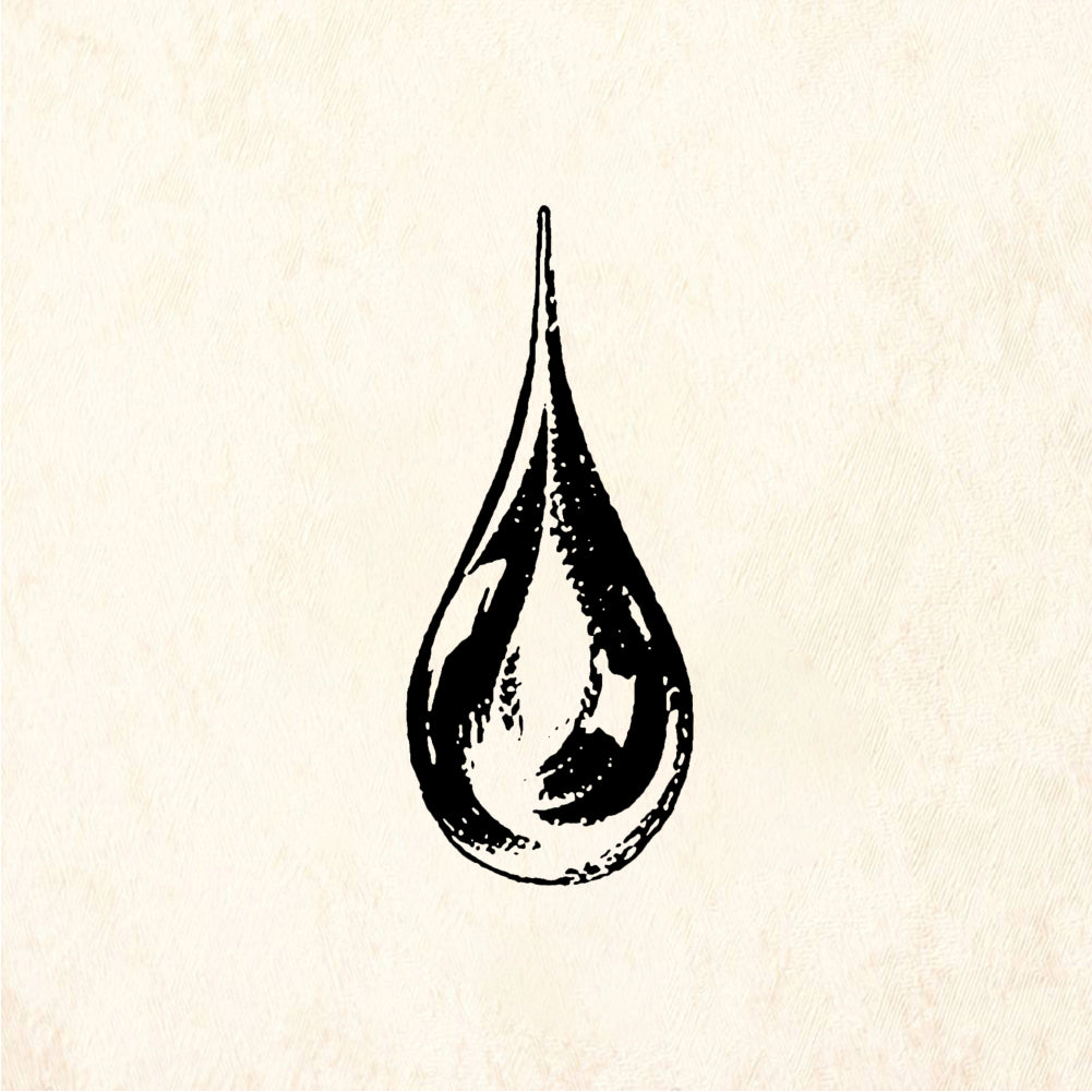 StampaFe Drop, lg. Large Water Drop - Rubber Stamp 0.5 x 1.25