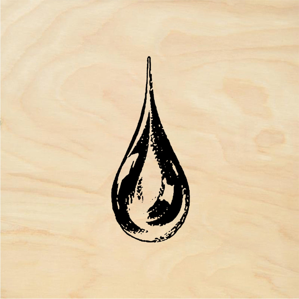 StampaFe Drop, lg. Large Water Drop - Rubber Stamp 0.5 x 1.25