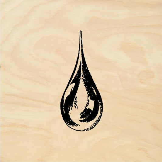 StampaFe Drop, lg. Large Water Drop - Rubber Stamp 0.5 x 1.25