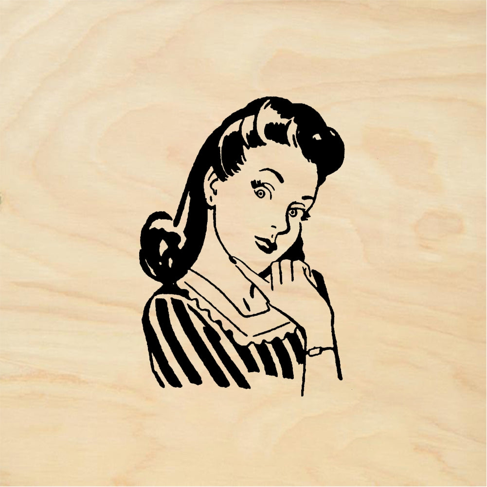 StampaFe Hmmm Gal - Rubber Stamp 2 x 1.75