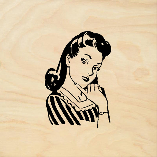 StampaFe Hmmm Gal - Rubber Stamp 2 x 1.75