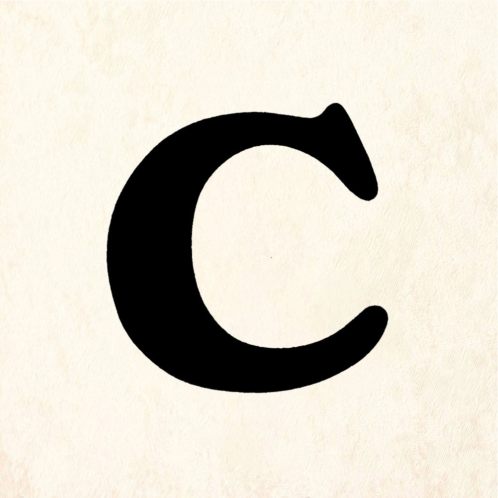 StampaFe Bold Letter C - Rubber Stamp 1 x 1.25