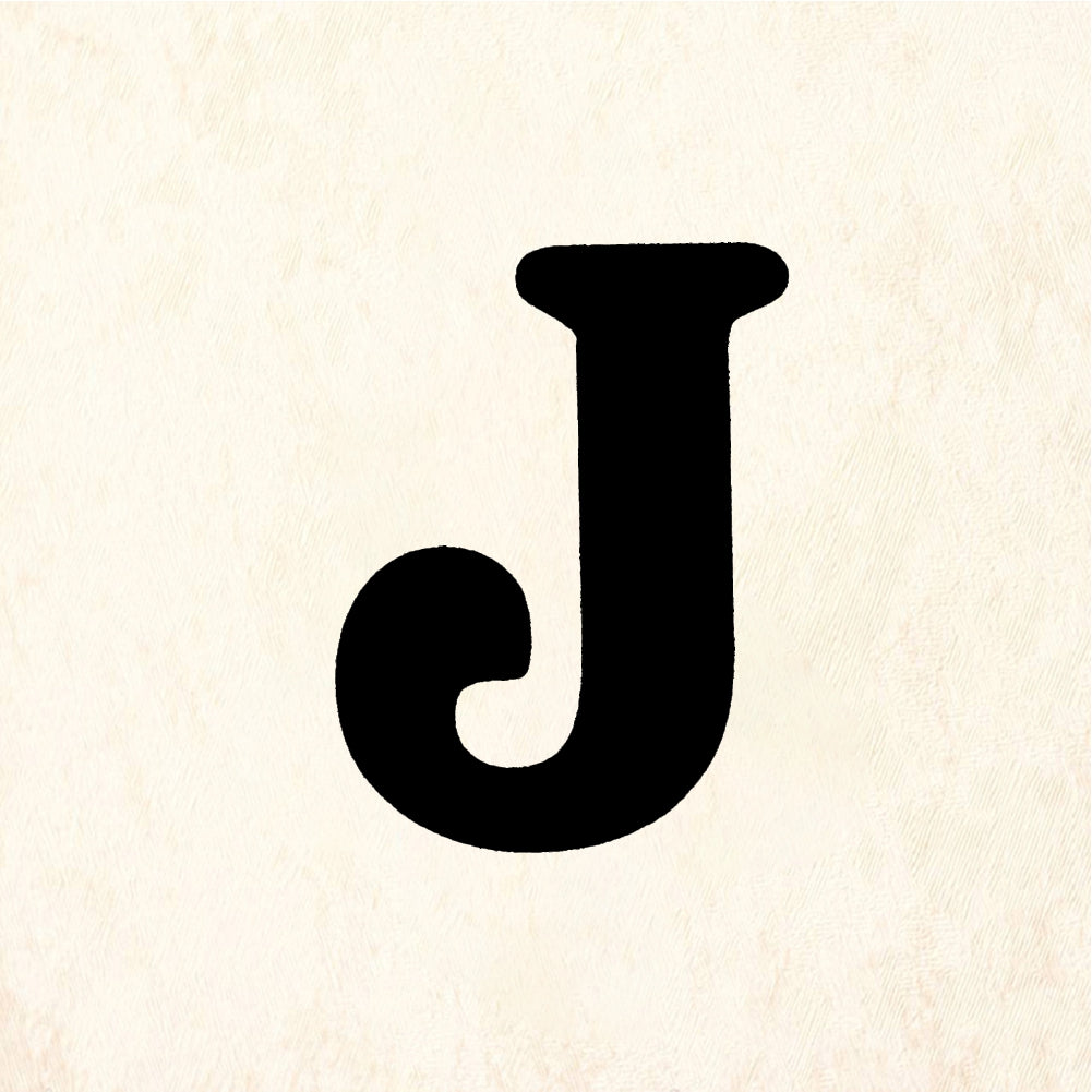 StampaFe Bold Letter J - Rubber Stamp 1.25 x 1.5