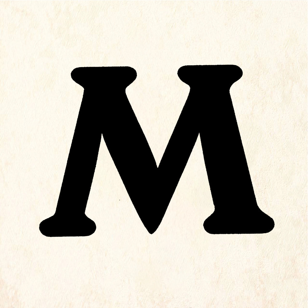 StampaFe Bold Letter M - Rubber Stamp 1.5 x 1.5