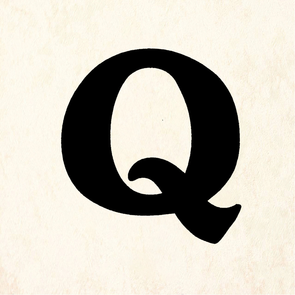StampaFe Bold Letter Q - Rubber Stamp 1.5 x 1.5