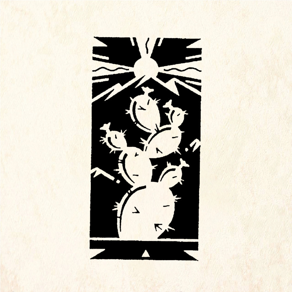 StampaFe Deco Prickly Pear Cactus Panel Rubber Art Stamp