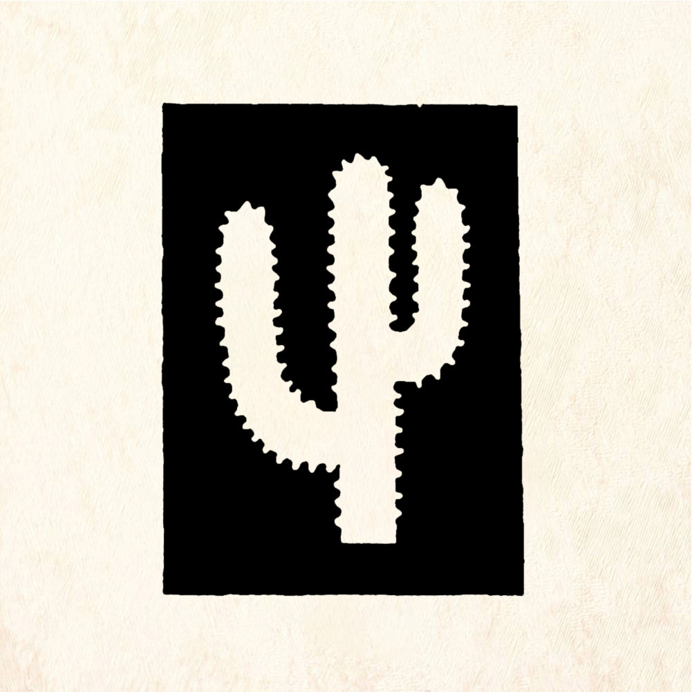 StampaFe Rectangle Saguaro Silhouette Rubber Art Stamp
