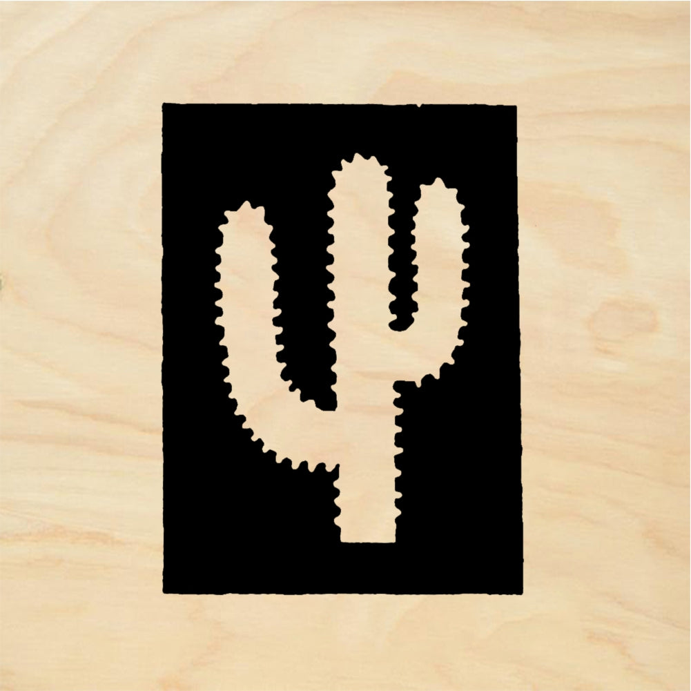StampaFe Rectangle Saguaro Silhouette Rubber Art Stamp