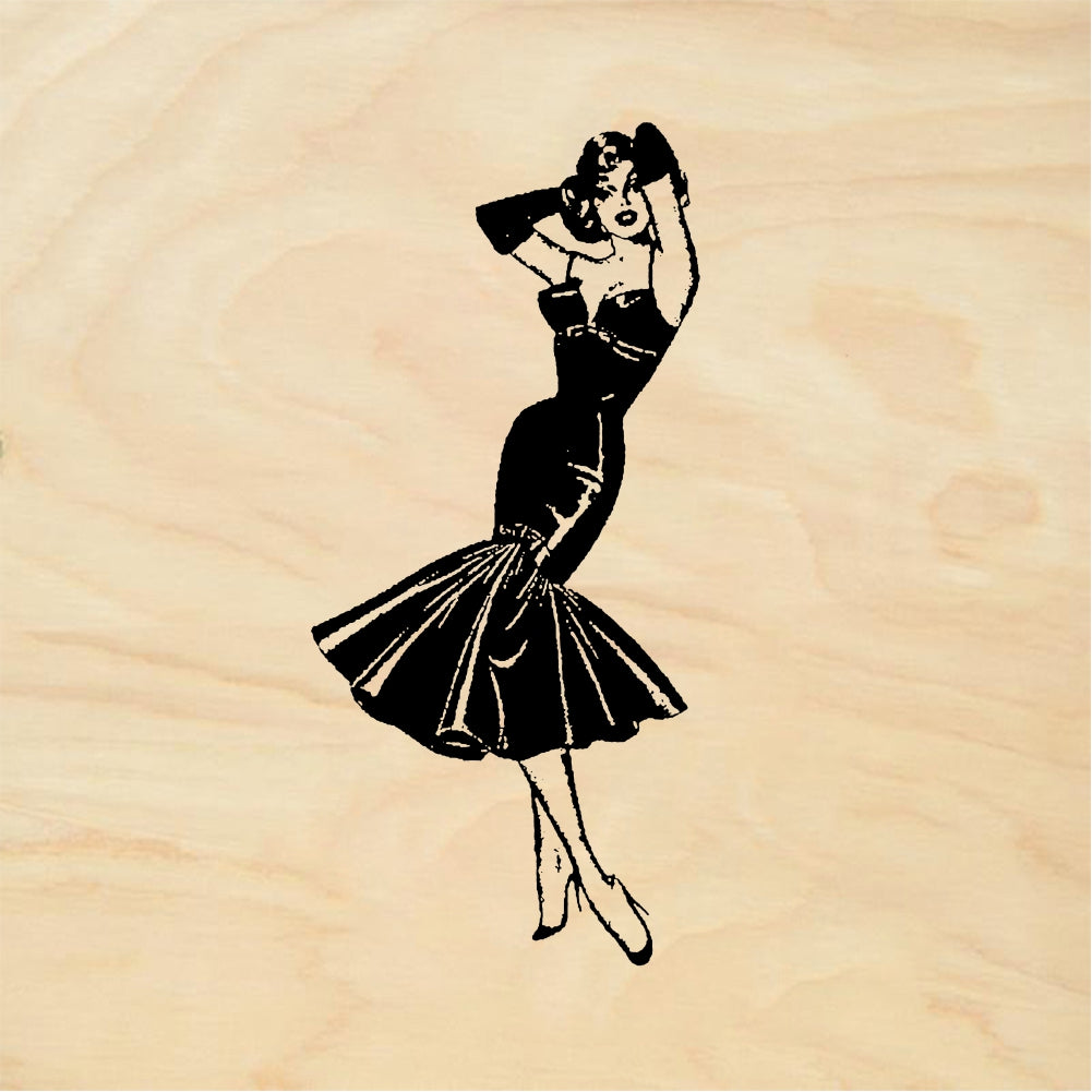 StampaFe Glamour gal Vintage Glamour Gal - Rubber Stamp 1.75 x 1.5